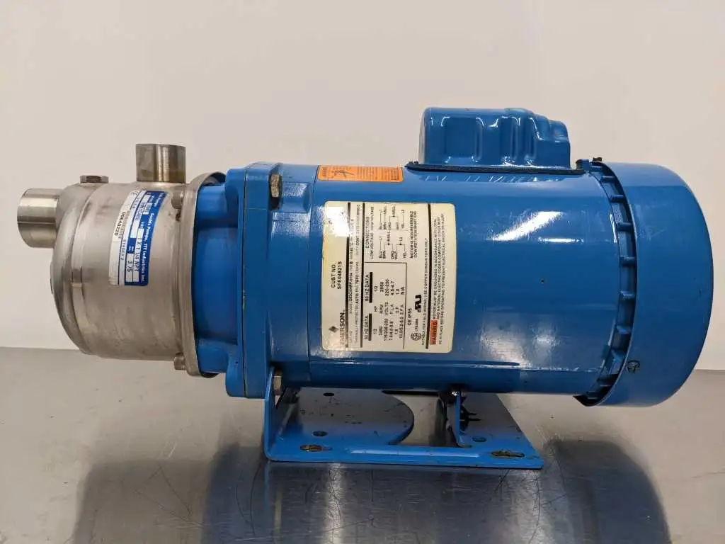 Goulds HMS 1HM1C4B5 316 S/S Centrifugal Pump 0.5HP 1X1 1/4 NPT 2850/3450 RPM G&L, Emerson 1/2HP 1Phase C63CXHRF-5104