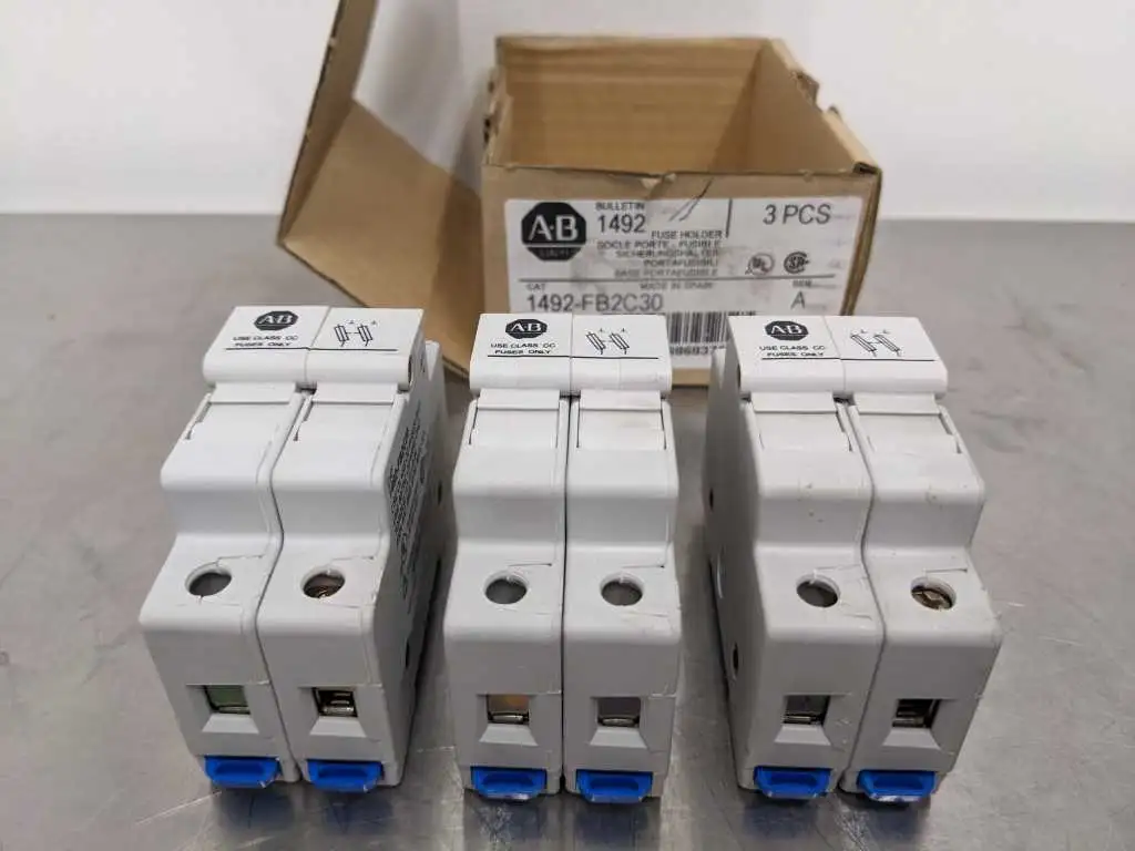 3 Pack Allen-Bradley 1492-FB2C30 Fuse Holder Ser A Class CC 2 Pole 600V 30A