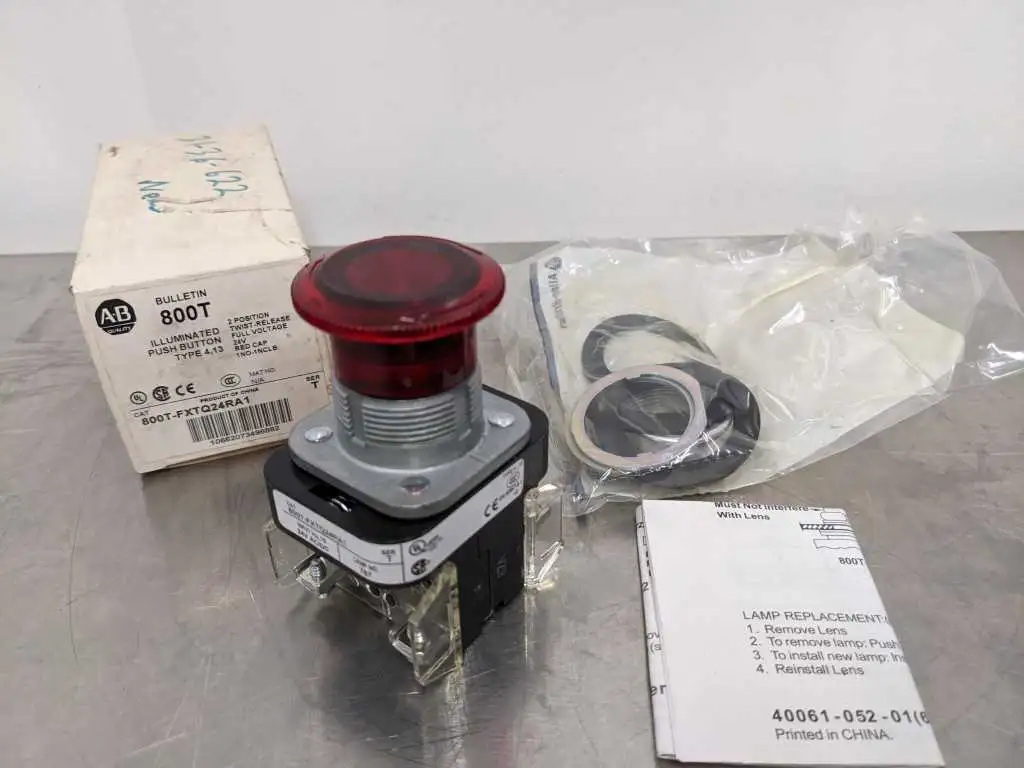 Allen-Bradley 800T-FXTQ24RA1 Illuminated 2 Position Pushbutton Red Mushroom Cap