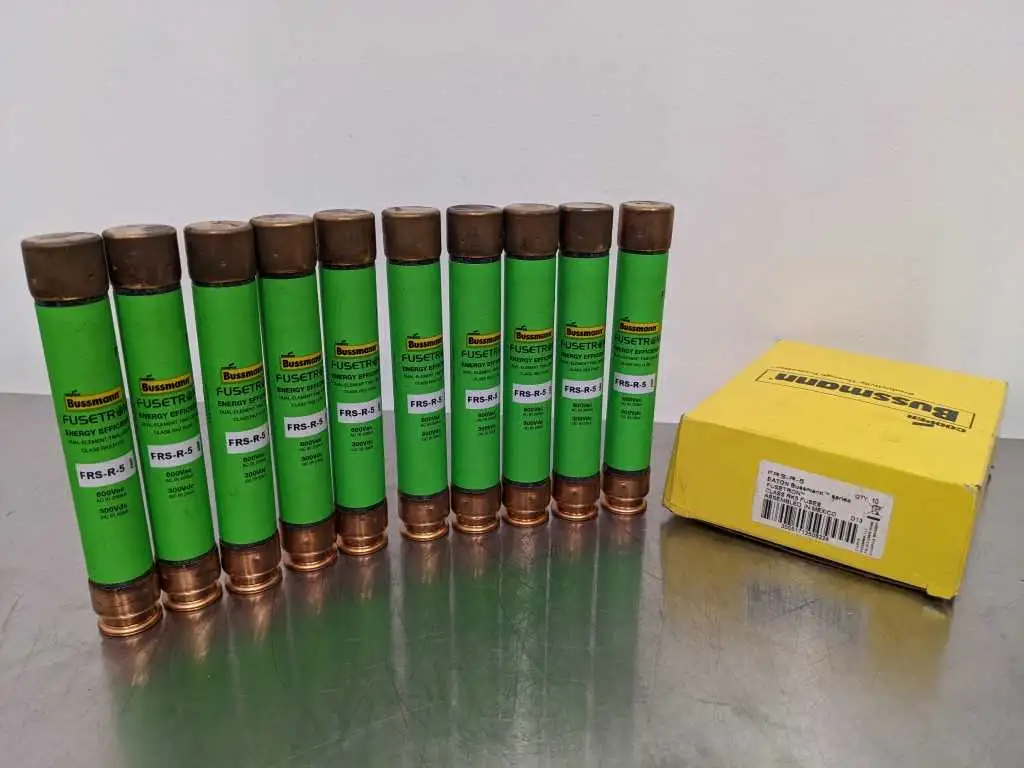 10 Pack Bussmann FRS-R-5 RK5 Fuses Dual-Element Time Delay 5 Amp 600 VAC 300 VDC