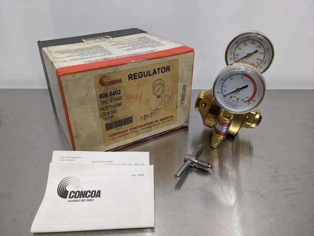 Concoa 806 8402 Two Stage Acetylene Regulator 15 PSI CGA 300