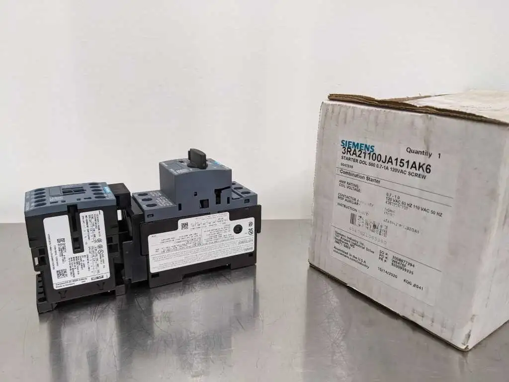 Siemens 3RA21100JA151AK6 Combination Starter DOL S00 0.7-1A 120VAC