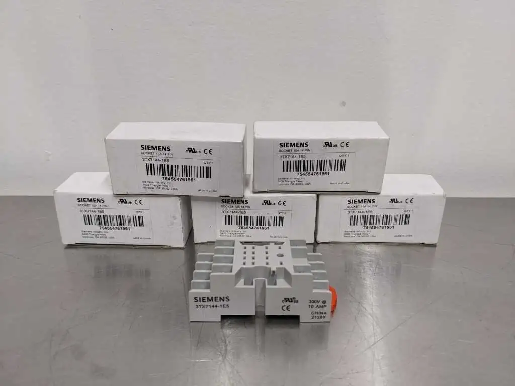 5 Pack Siemens 3TX7144-1E5 Relay Socket 10A 14 Pin New in Box