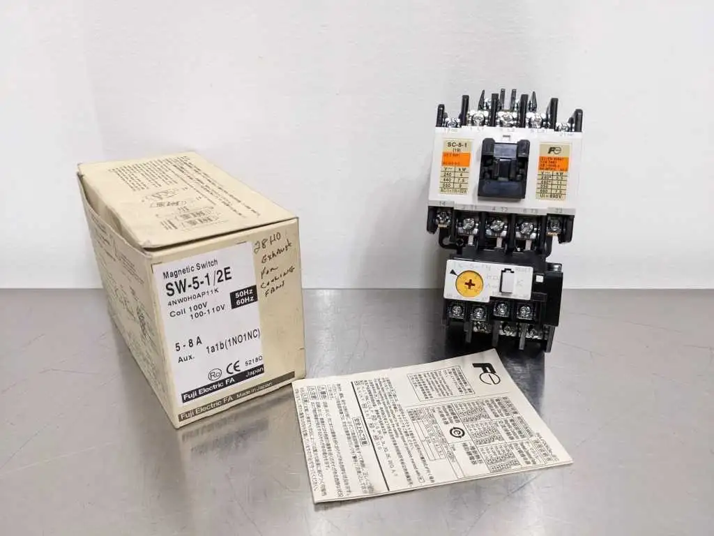 Fuji SW-5-1/2E Magnetic Switch 5-8A 4NW0H0AP11K Coil 100-110V 1 N.O. 1 N.C. New in Box