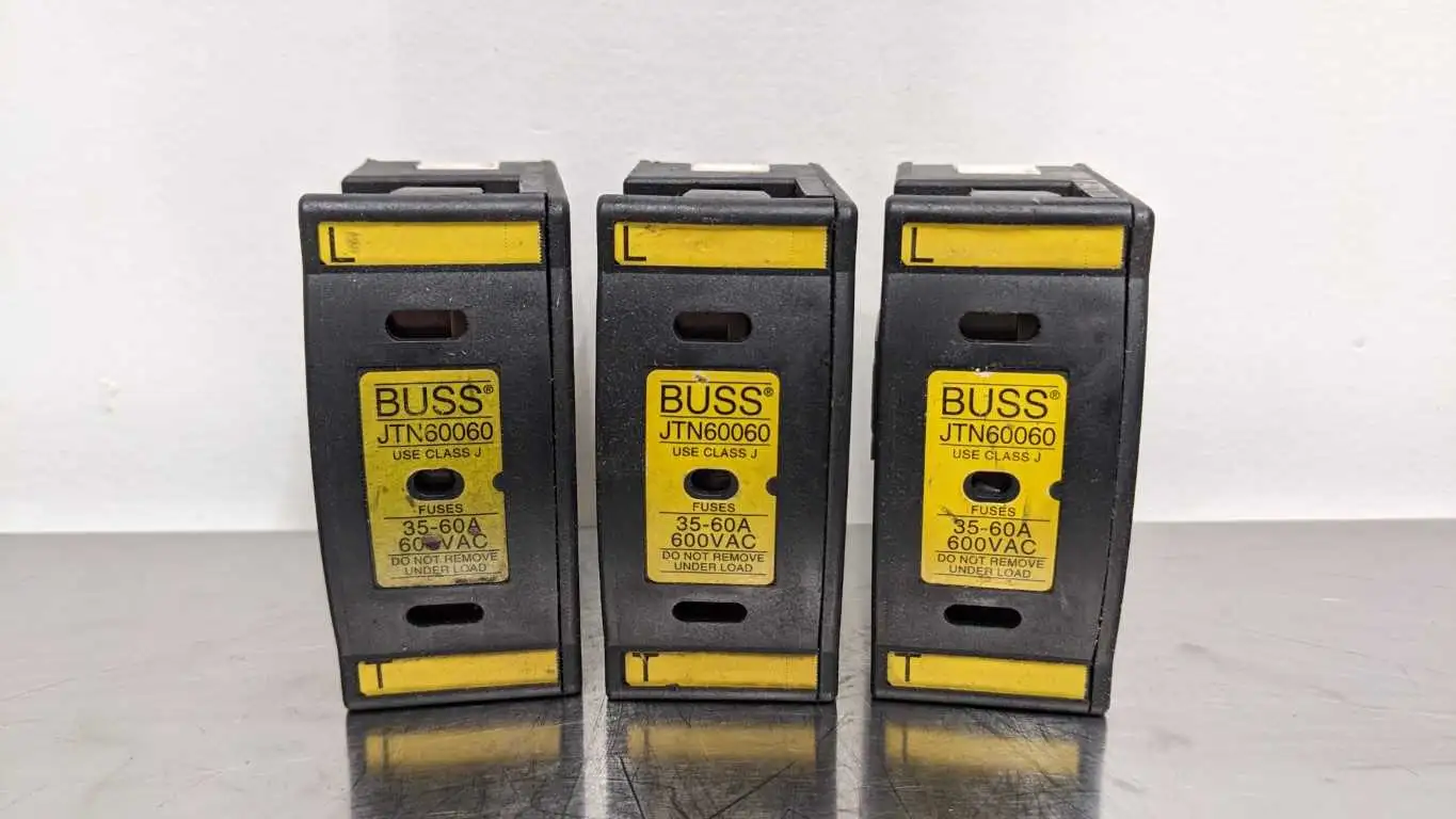 3 Pack Bussmann JTN60060 Fuse Block with LPJ-60SP Dual Element Time Delay Fuse