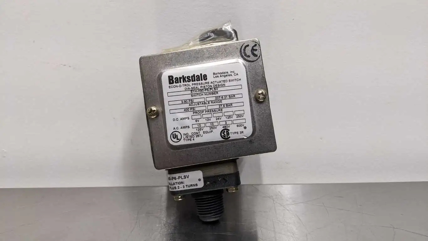 Barksdale E1H-H90-P6-PLSV Econ-O-Trol Pressure Actuated Switch 3-90 PSI Dia-Seal Piston Design