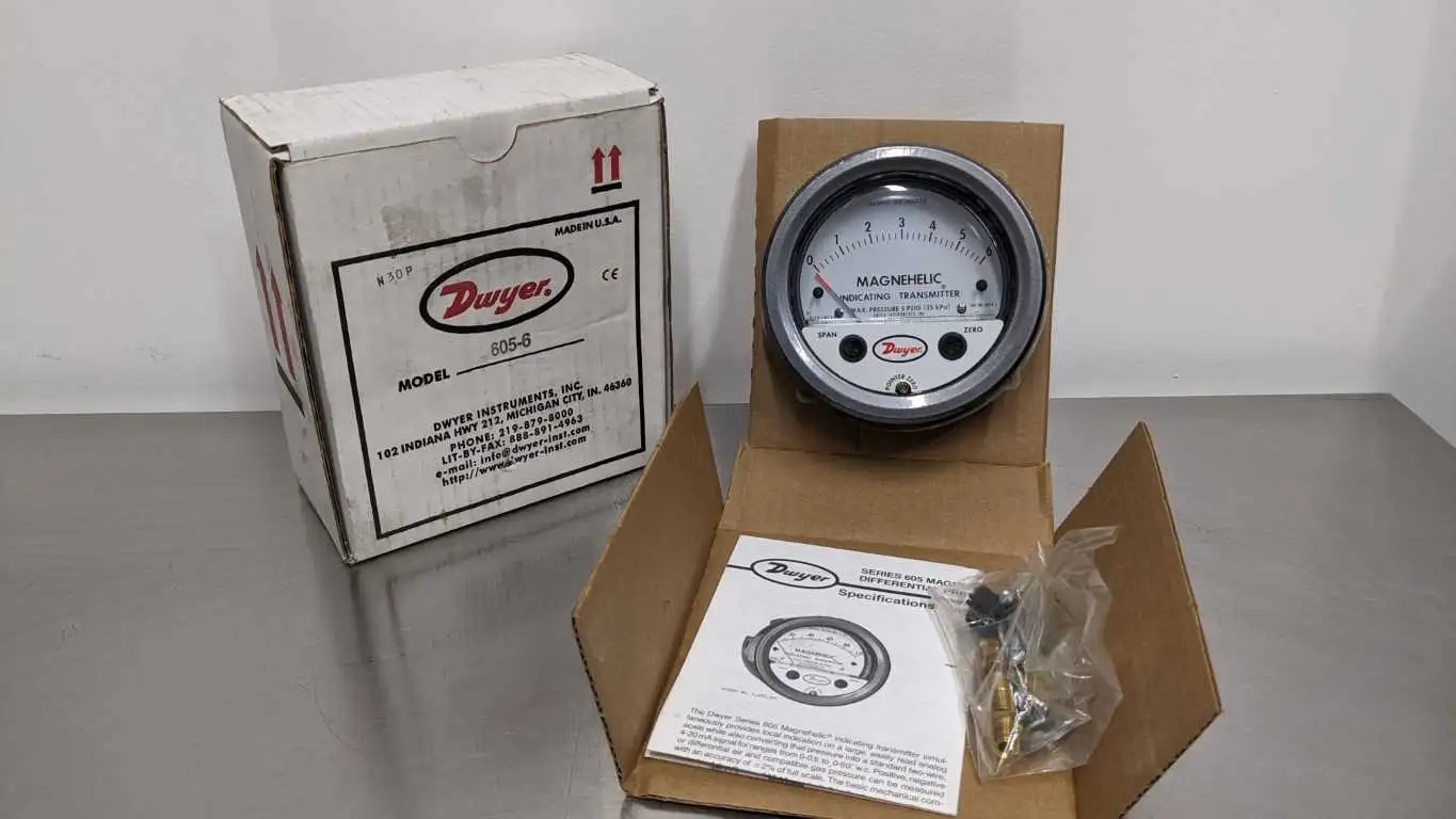 Dwyer 605-6 Magnehelic Indicating Transmitter 0-6.0″w.c. 2 PSI