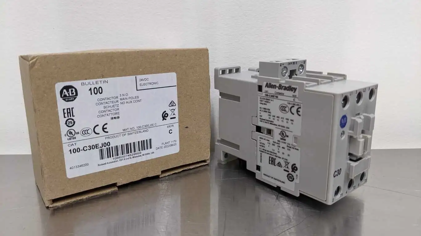 Allen-Bradley 100-C30EJ00 Contactor Ser C 3NO Main Poles No Aux Cont