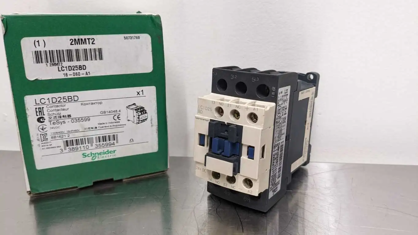 Schneider Electric LC1D25BD Contactor 15HP 24VDC 480VAC 3P 3 NO 25A