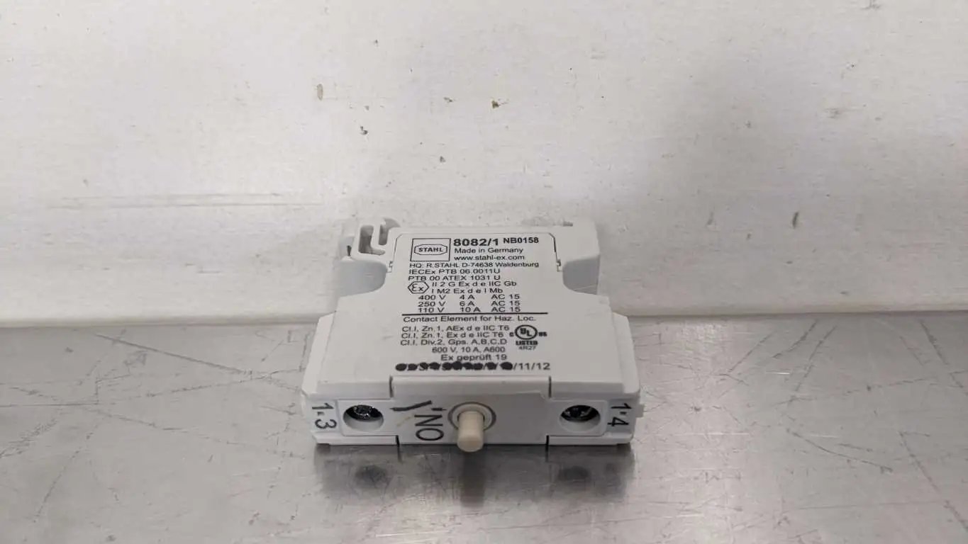 Stahl 8082/1 Contact Element 110/250/400VAC 10/6/4A NB0158 Hazardous Locations