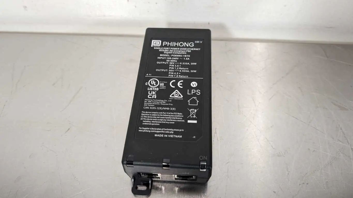 Phihong POE60U-1BTE Single Port POE 56VDC 30W 802.3bt Gigabit Compatible