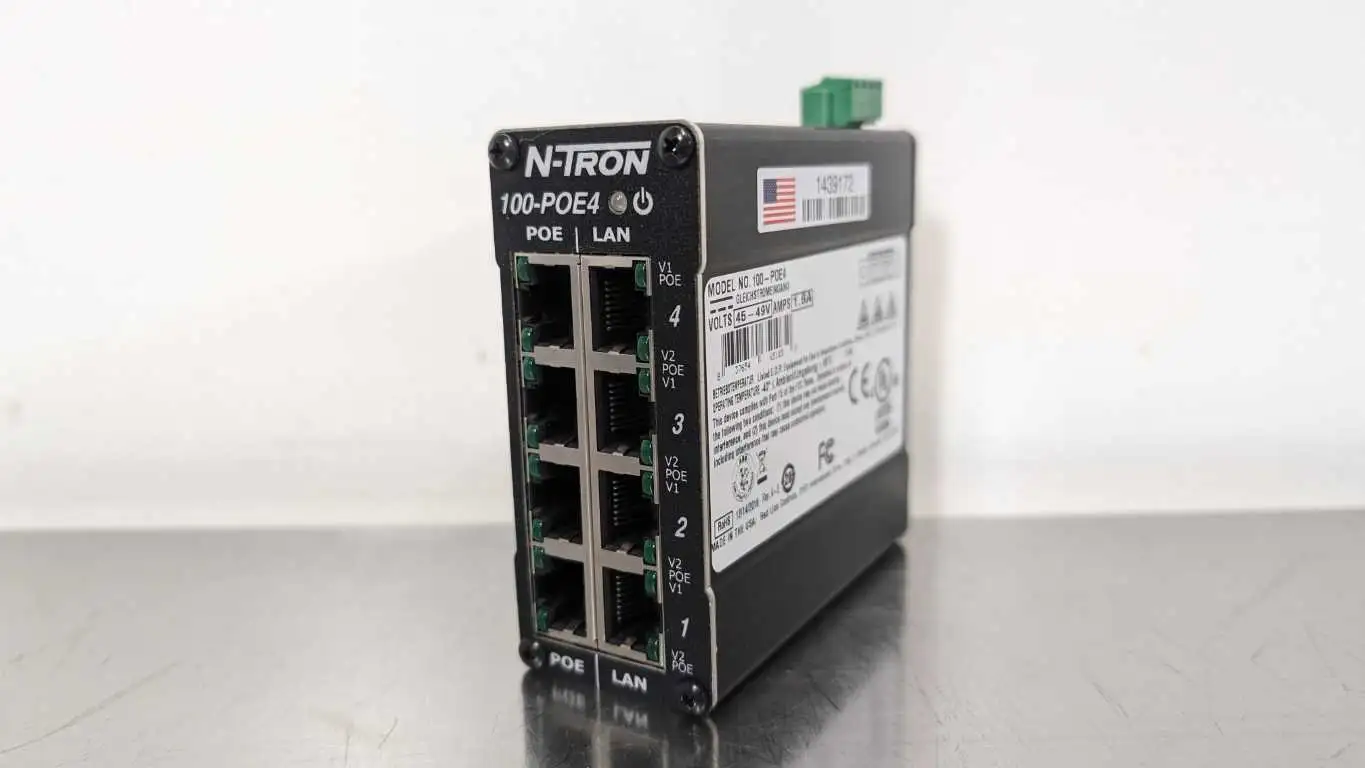 Red Lion Controls 100-POE4 POE Switch 4 POE 4 LAN 45-49VDC 1.6A N-Tron 45-49VDC