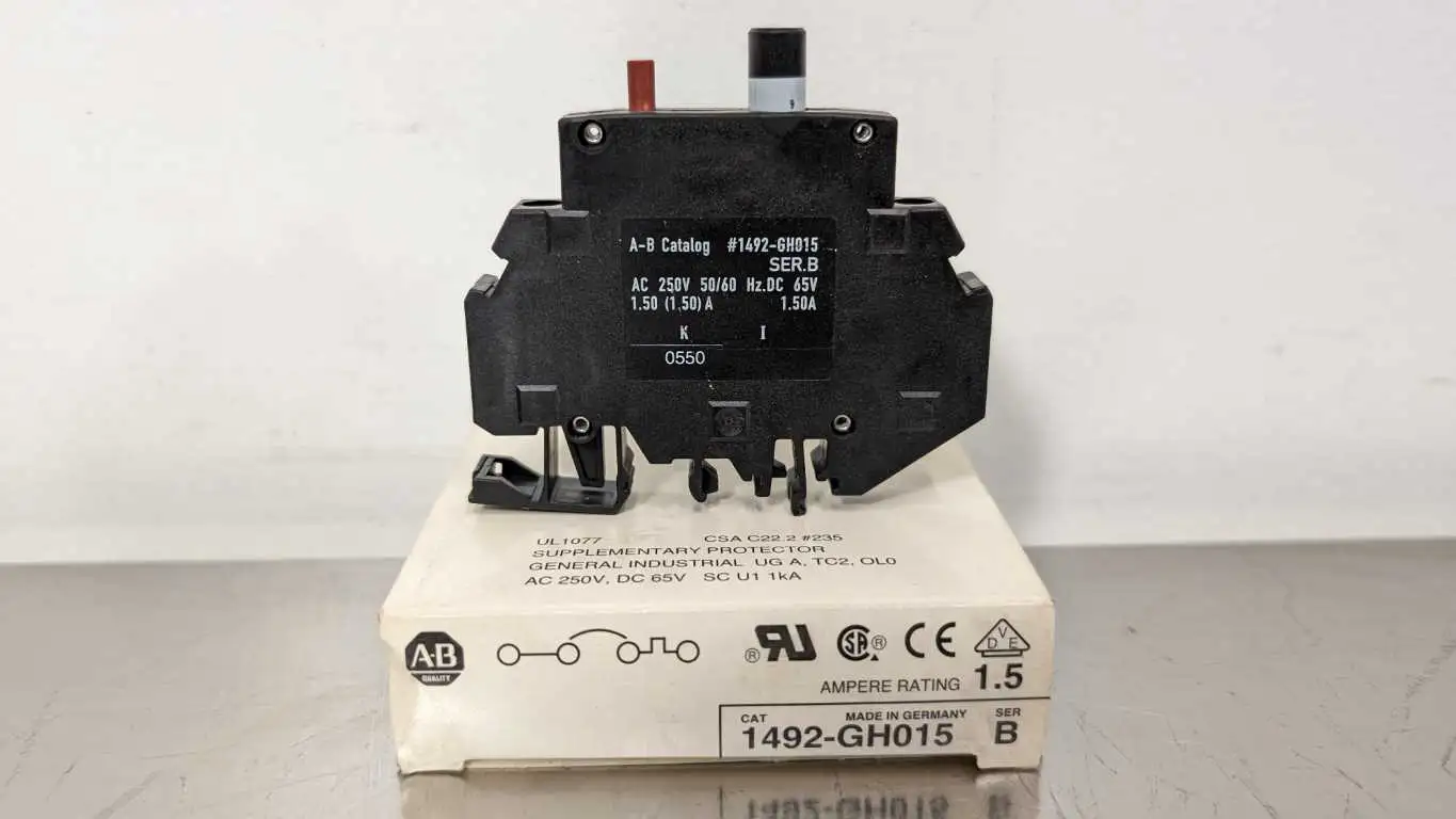 Allen-Bradley 1492-GH015 Circuit Breaker Ser B 1.5A 250VAC, 65VDC