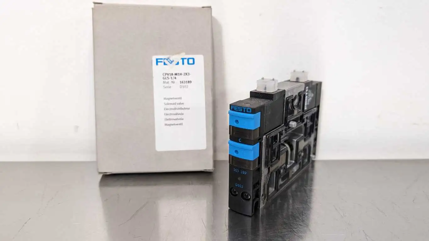 Festo CPV18-M1H-2X3-GLS-1/4 Solenoid Valve 163189 Ser D102 3-24VDC