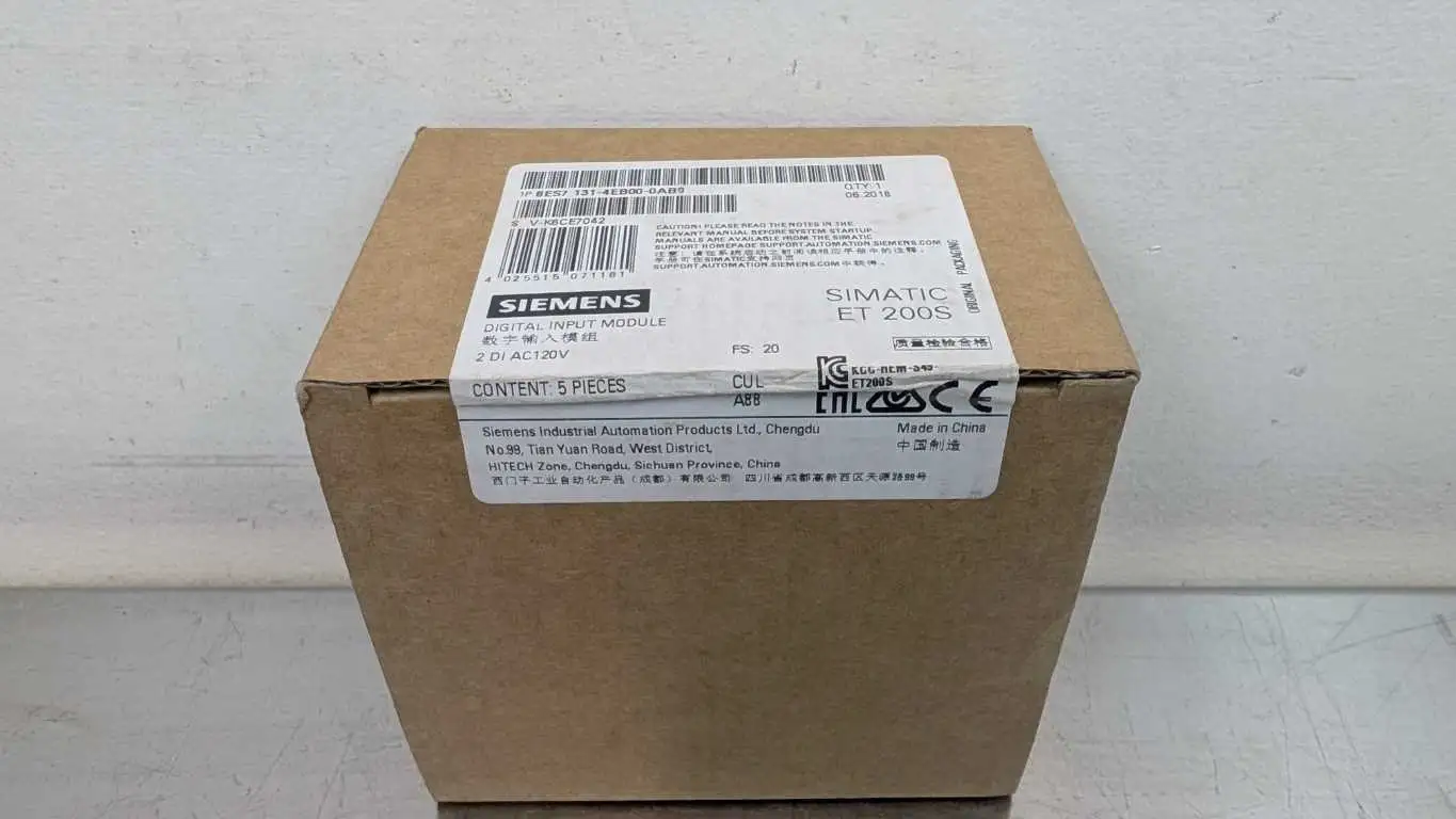 5 Pack Siemens 6ES7 131-4EB00-0AB0 Digital Input Module SIMATIC ET 200S Factory Sealed