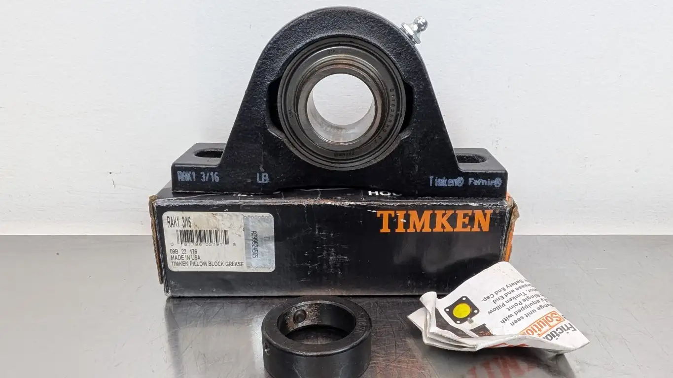 Timken RAK1-3/16 Pillow Block Bearing w/ Locking Collar 1-3/16″ ID
