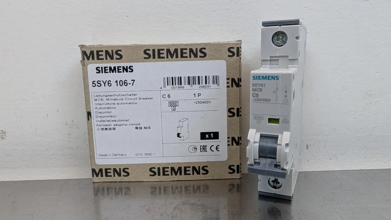 Siemens 5SY6106-7 Miniature Circuit Breaker 230/400VAC 6A