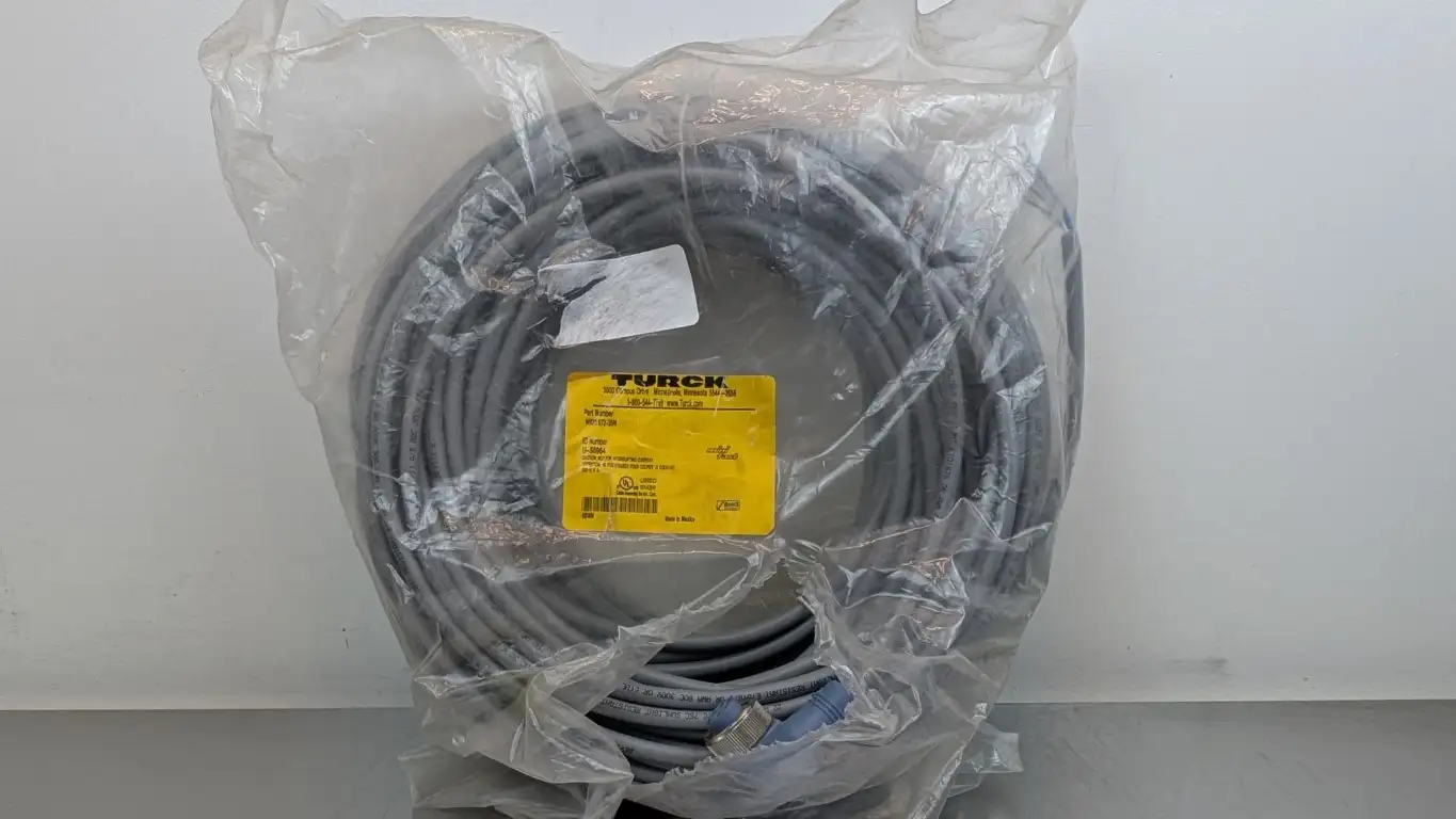 Turck WKM 572-35M Cable U-58964 35m/114ft 90° Male/Female 7/8″ Gray 300V 4A