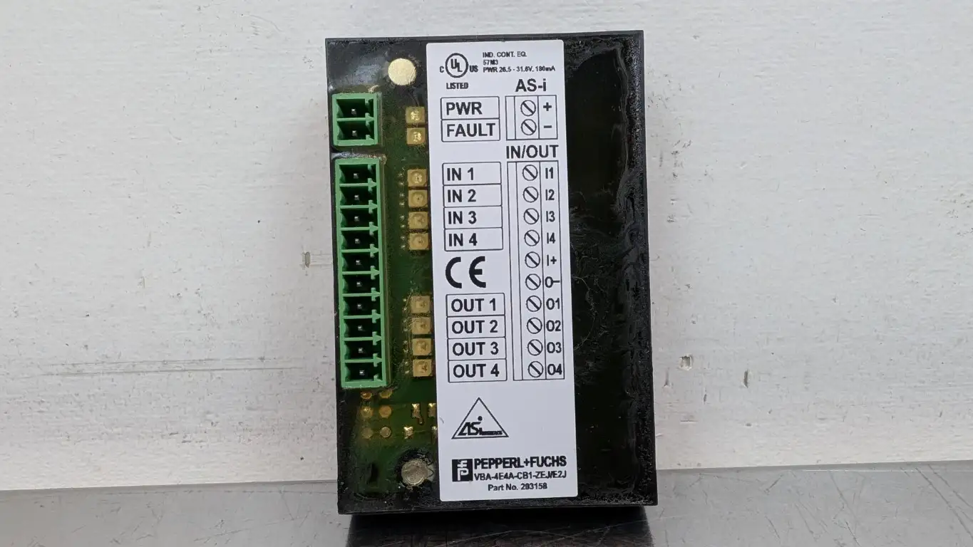 Pepperl+Fuchs VBA-4E4A-CB1-ZEJ/E2J AS-Interface Module 203158 4 Inputs/4 Outputs