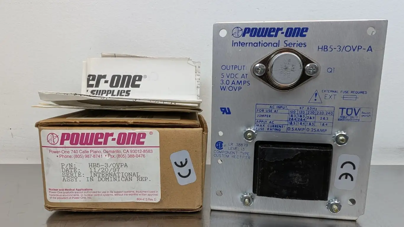 Power-One HB5-3/OVPA Power Supply 100/120/220/230/240VAC 0.5A to 5VDC 3A