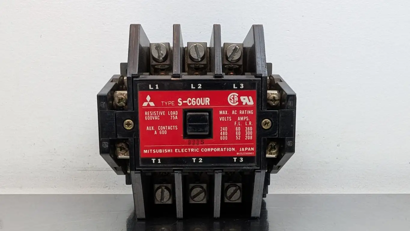Mitsubishi S-C60UR Contactor 110/120VAC Coil 600VAC 60A Tested
