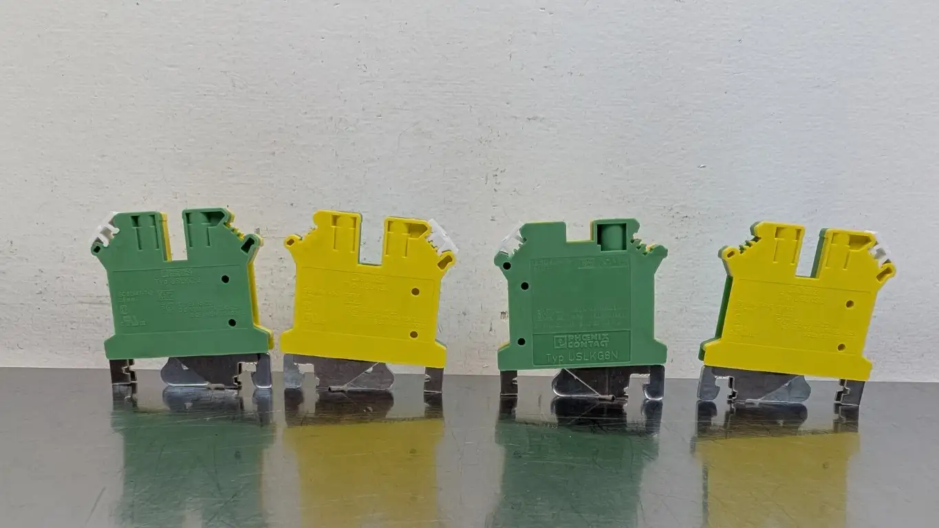 4 Pack Phoenix Contact USLKG 3 Grounding Terminal Block Green Yellow