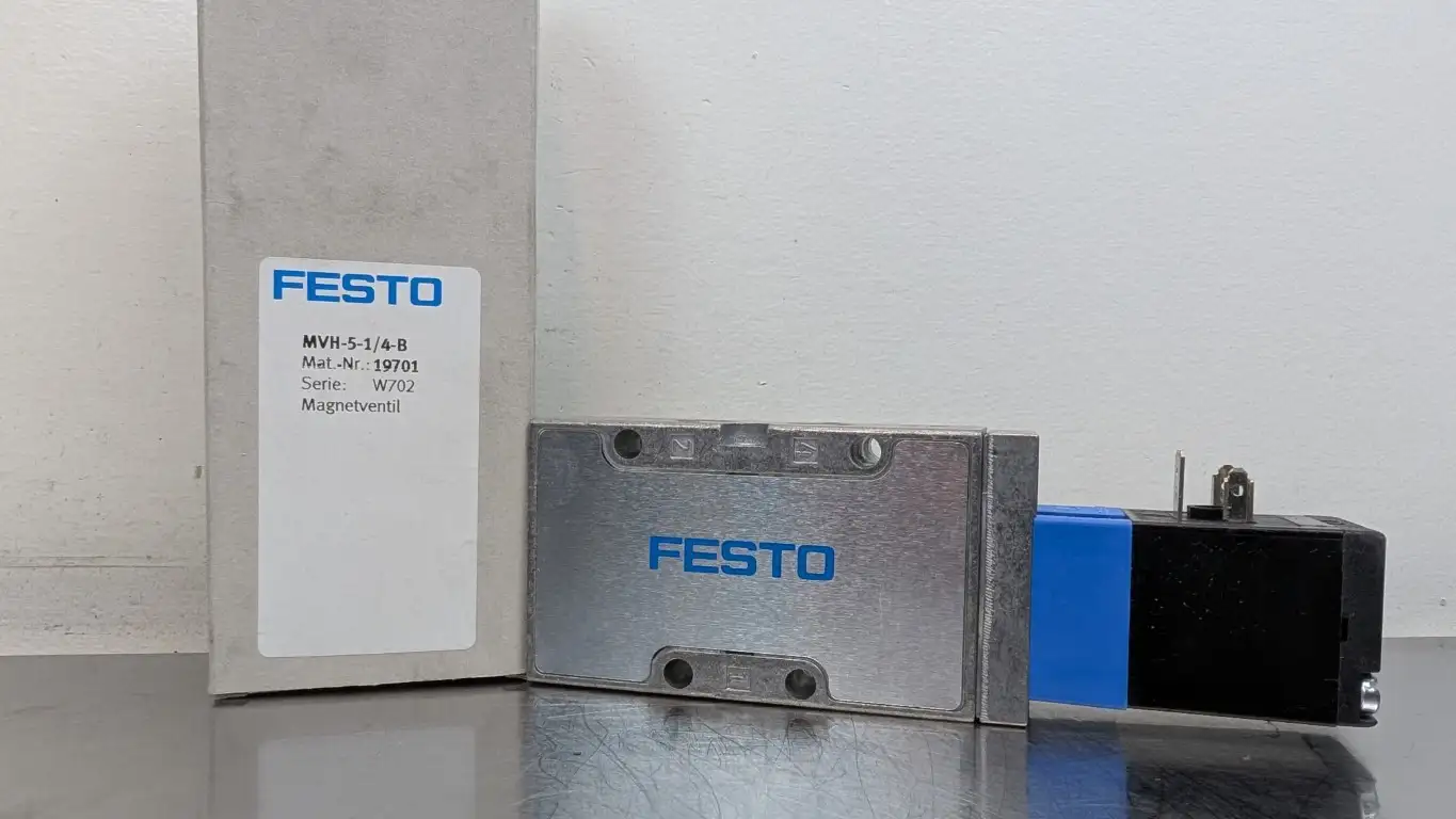 Festo MVH-5-1/4-B Solenoid Valve 19701 24VDC Coil 1/4″ 2.5W