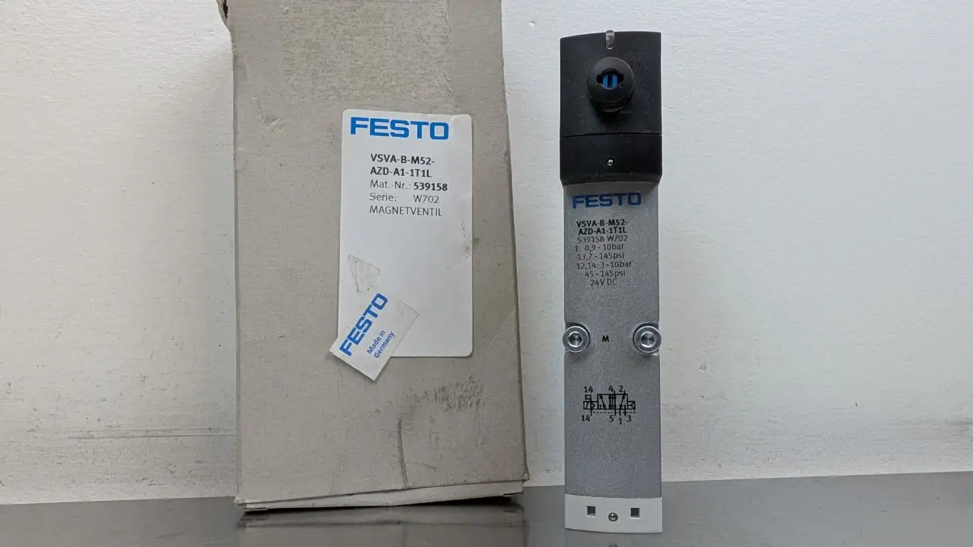 Festo VSVA-B-M52-AZD-A1-1T1L Solenoid Valve 539158 24VDC Coil 1.6W