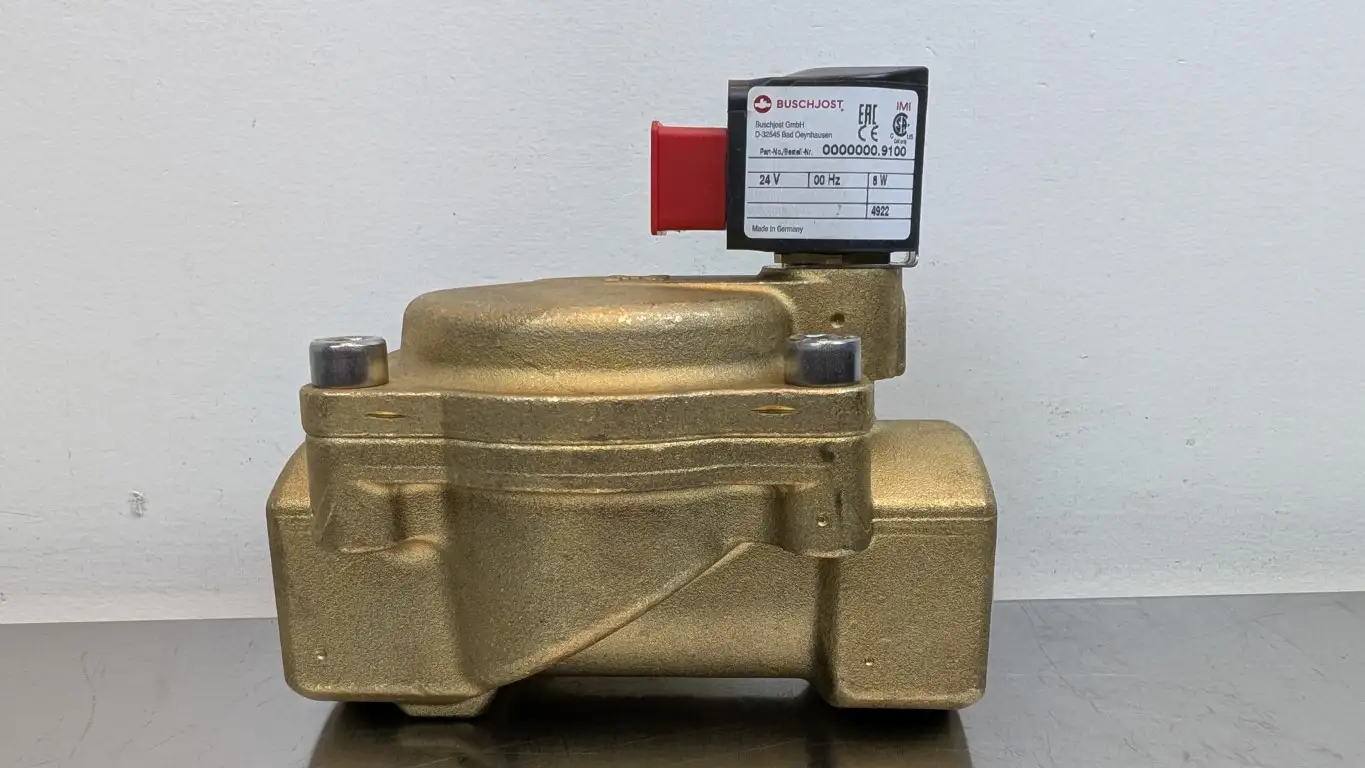 Buschjost CW617N Brass Solenoid Valve 0000000.9100 24VDC Coil 1-1/2″ NPTF 5W