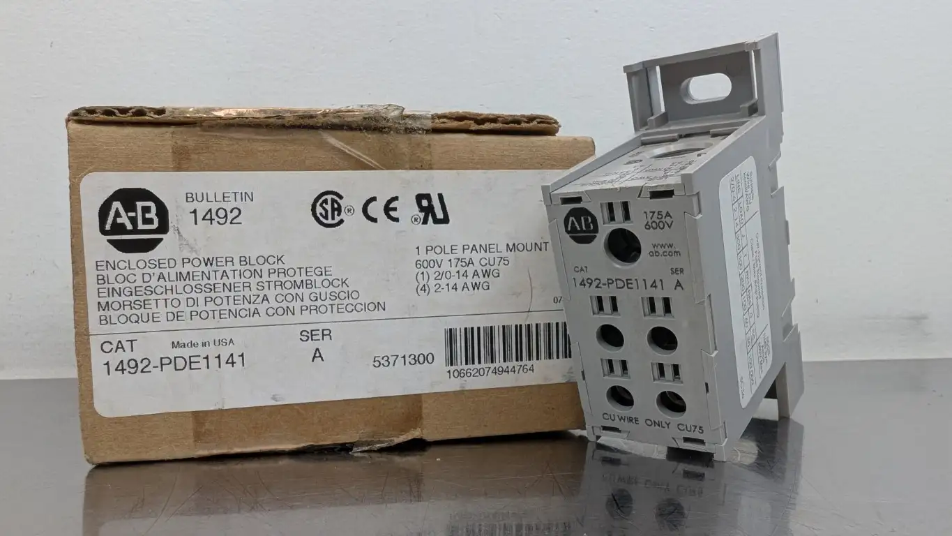 Allen-Bradley 1492-PDE1141 Enclosed Power Block Ser A 600V 175A CU75
