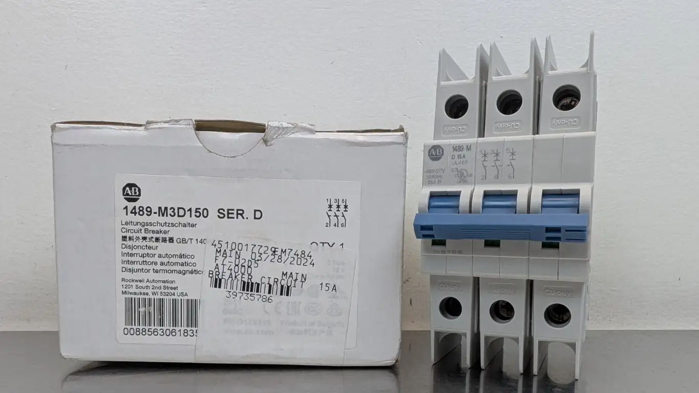 Allen-Bradley 1489-M3D150 Miniature Circuit Breaker Ser D 480Y/277VAC 15A