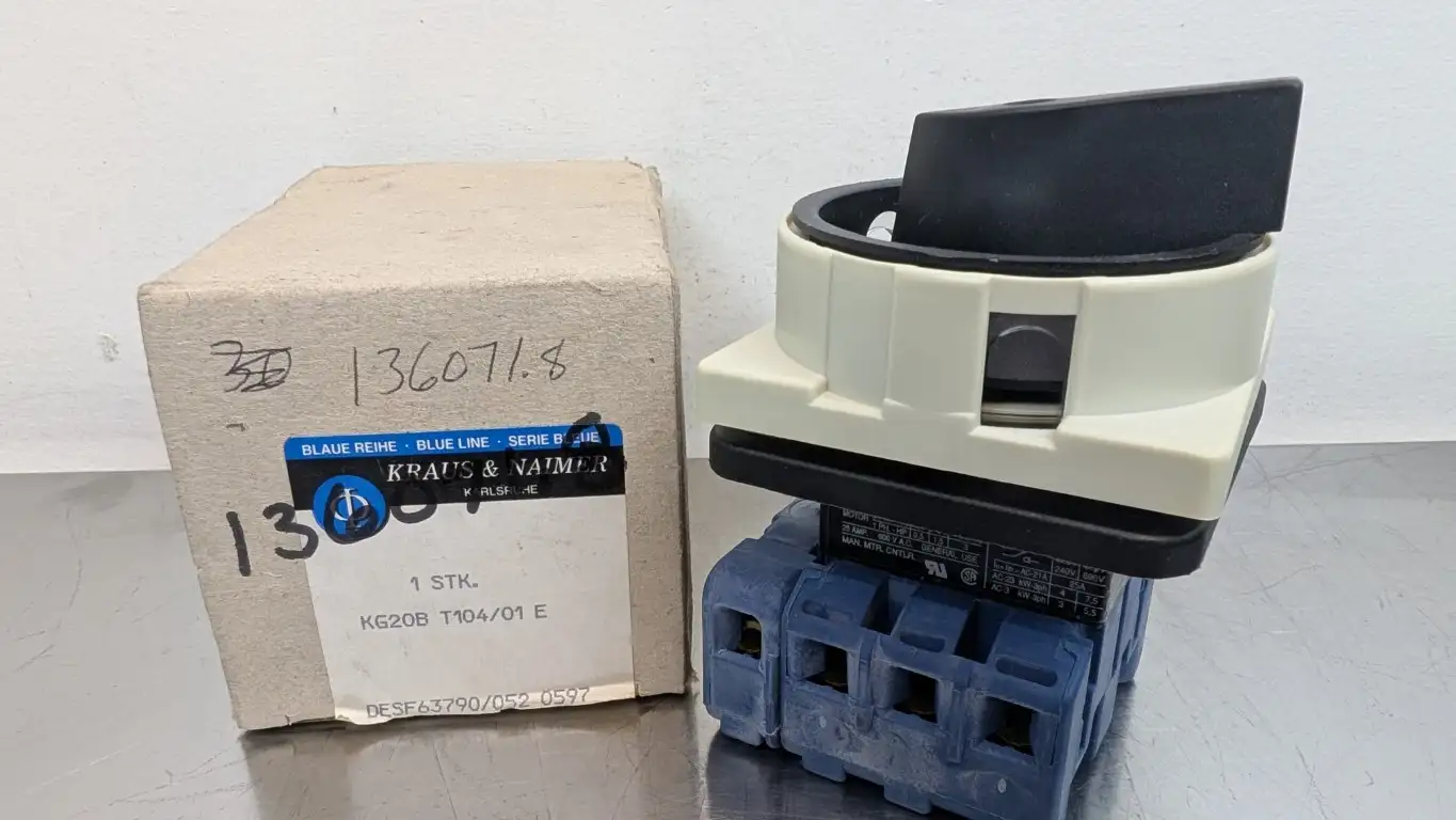Kraus & Naimer KG20B T104/01 E Rotary Safety Switch Black 120/240/480-600VAC 25A