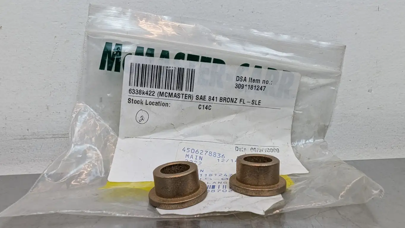 2 Pack McMaster-Carr 6338K422 Sleeve Bearing SAE 841 BRONZ FL-SLE 3120-01-641-6075 1/2″ ID 3/4″ B-OD 1″ F-OD 1/2″ Wide